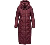 Langer Wintersteppmantel mit Kapuze "Waffelchen" Wine S