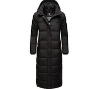 Navahoo Damen Wintermantel warmer Steppmantel lang mit abnehmbarer Kapuze Isalie Black Gr. S