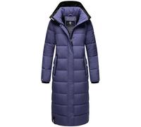 Navahoo Damen Wintermantel Warmer Steppmantel lang mit Abnehmbarer Kapuze Isalie Blue Violet Gr. XXL