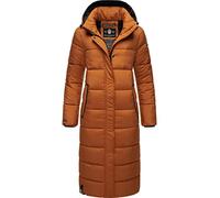 Navahoo Damen Wintermantel Warmer Steppmantel lang mit Abnehmbarer Kapuze Isalie Rusty Cinnamon Gr. XL