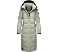 Navahoo Damen Wintermantel warmer Steppmantel lang mit abnehmbarer Kapuze Isalie Smokey Mint Gr. S