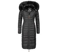 Navahoo Damen Wintermantel Warmer Steppmantel lang mit Kapuze Umay Schwarz Gr. S