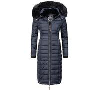Navahoo Damen Wintermantel Warmer Steppmantel lang mit Kapuze Umay XS-XXL