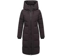 Navahoo Damen Wintermantel warmer Steppmantel mit 2-Wege Reißverschluss, wasserdichten Reißverschlüssen und verstellbarer Kapuze Schokokuss XIV Choco Gr. 3XL