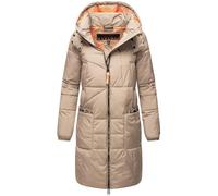 Navahoo Damen Wintermantel warmer Steppmantel mit Kapuze Bliblablubb 14 Taupe Grey Gr. XS