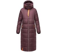 Navahoo Damen Wintermantel warmer Steppmantel mit Kapuze Kristallblume Dusty Plum Gr. XL