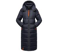 Navahoo Damen Wintermantel Warmer Steppmantel mit Kapuze Kristallblume Navy Gr. XXL