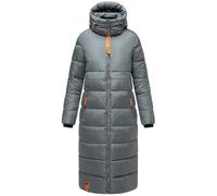 Navahoo Damen Wintermantel warmer Steppmantel mit Kapuze Kristallblume Stormy Blue Gr. XL