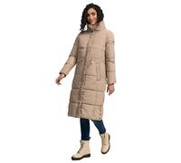 Navahoo Damen Wintermantel warmer Steppmantel mit Taillenzugband Der Wahnsinn 14 Taupe Grey Gr. L