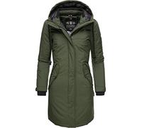 Navahoo Damen Wintermantel Winterparka mit Kapuze Letiziaa Grün Gr. XL