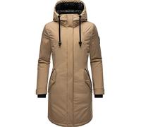Navahoo Damen Wintermantel Winterparka mit Kapuze Letiziaa Taupe Gr. XXL