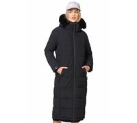 Navahoo Damen Wintermantel (XS-XXL) - Kapuze & Fell abnehmbar, Teddyfell innen, Lange Winterjacke, Warme Jacke Frauen B990 (S, Schwarz)