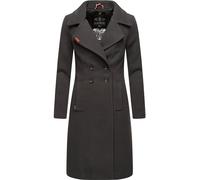Navahoo Damen Wollmantel Langer Trenchcoat mit Reverskragen Wooly XS-3XL