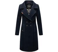 Navahoo Damen Wollmantel Langer Trenchcoat mit Reverskragen Wooly XS-3XL