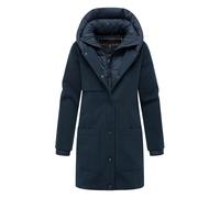 Kurzmantel NAVAHOO "Flauschwunder 14", Damen, Gr. XL (42), blau (navy), Obermaterial: 90% Polyacryl, 8% Viscose, 2% Elastan; Obermaterial 2: 100% Polyester; Innenfutter: 100% Polyester; Wattierung: 10