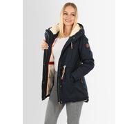 Navahoo Damen Winterjacke mit Teddyfell Winter Jacke warm gefüttert B991 [B991-Ireliaa-Navy-Gr.L]