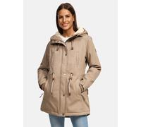 Navahoo Damen Winterjacke mit Teddyfell Winter Jacke warm gefüttert B991 [B991-Ireliaa-Taupe-Grey-Gr.XXL]