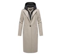 Langmantel NAVAHOO "Kekstraum 14", Damen, Gr. L (40), weiß (bone), Obermaterial 1: 95% Polyester, 3% Viskose, 2% Elasthan; Obermaterial 2: 100% Polyester; Innenfutter: 100% Polyester; Ärmelfutter: 100