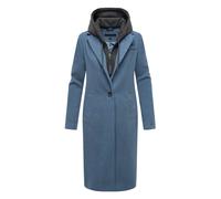 Langmantel NAVAHOO "Kekstraum 14", Damen, Gr. XS (34), blau (graublau), Obermaterial 1: 95% Polyester, 3% Viskose, 2% Elasthan; Obermaterial 2: 100% Polyester; Innenfutter: 100% Polyester; Ärmelfutter