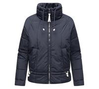 Navahoo leichte Damen Steppjacke kurze Übergangsjacke oversized mit Fledermausärmeln Luftzauber 14 Navy Gr. XXL