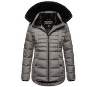 Navahoo Damen Winterjacke (XS-XXL) - Kapuze & Fell abnehmbar, Wasserabweisend - Steppjacke, Warme Jacke Frauen, Teddyfell innen - B992 (S, Dunkelgrau)