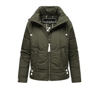 Navahoo leichte Damen Steppjacke kurze Übergangsjacke oversized mit Fledermausärmeln Luftzauber 14 Dark Olive Gr. M