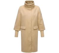 Langmantel NAVAHOO "Polarblüte 14", Damen, Gr. M (38), beige, Oberstoff: 90% Polyacryl, 10% Viskose, Innenfutter: 100% Polyester, Ärmelfutter: 100% Polyester, modisch, gerade knielang, hoch geschlosse