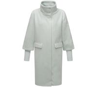 Navahoo modischer Damen Übergangsmantel in Woll-Optik Trenchcoat mit Rippstrick-Ärmeln Polarblüte 14 Ice Blue Gr. XL