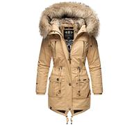 Navahoo Premium Damen Winter Jacke Parka Mantel Winterjacke warm Kunstfell B805 [B805-Honigf-Beige-Gr.S]