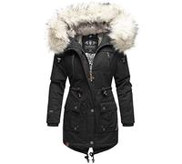 Navahoo Premium Damen Winter Jacke Parka Mantel Winterjacke warm Kunstfell B805 [B805-Honigf-Schwarz-Gr.XS]