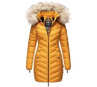 Navahoo Premium Damen Winterjacke Steppjacke Jacke lang Stepp warm Teddyfell B821 [B821-Nimal-Gelb-Gr.S]