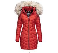 Navahoo Premium Damen Winterjacke Steppjacke Jacke lang Stepp warm Teddyfell B821 [B821-Nimal-Rot-Gr.S]