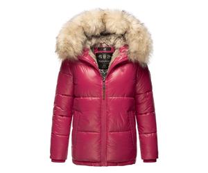 Navahoo Premium Damen Winterjacke Tikunaa - Puffer Look, Warm & Mit Kunstfellkragen L