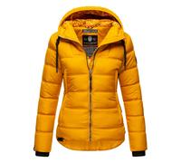 Navahoo Damen Winterjacke Steppjacke mit Kapuze warm gefüttert B878 [B878-Renes-Gelb-Gr.S]
