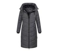 Navahoo Damen Winterjacke (XS-3XL) - Wasserabweisend, zum Teil mit Teddyfell, 4 Taschen, Steppmantel mit Kapuze, Warme Jacke Frauen - N009 (M, Anthrazit)