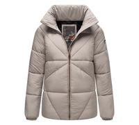 Navahoo Damen Winterjacke warme oversized Steppjacke mit hohem Kragen Schokolinaa 14 Light Grey Gr. L