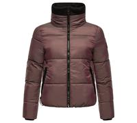 Navahoo Damen Winterjacke warm reflektierende Steppjacke in Metallic-Optik Sternschnüppchen Aubergine Gr. XS