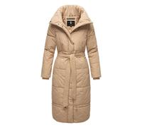 Navahoo Damen Wintermantel Warmer Steppmantel extralang mit Gürtel Mirenaa Beige Gr. XXL