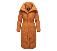 Navahoo Damen Wintermantel Warmer Steppmantel extralang mit Gürtel Mirenaa Rusty Cinnamon Gr. XXL