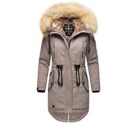 Navahoo warme Damen Winter Jacke lang Kunstfell Winterjacke Parka Mantel B660 [B660-Bomb-Zink-Grau-Gr.L]