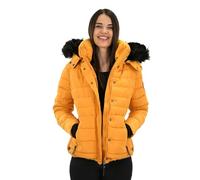Navahoo warme Damen Winter Jacke Parka Mantel Stepp Kurzjacke gefüttert B301 [B301-Gelb-Gr.M]
