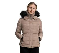 Navahoo warme Damen Winter Jacke Parka Mantel Stepp Kurzjacke gefüttert B301 [B301-Taupe-Grey-Gr.L]