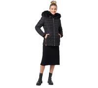 Navahoo warme Damen Winter Jacke Steppjacke mit Teddyfell B900 [B900-Umay-Pri.-Schwarz-Gr.XL]