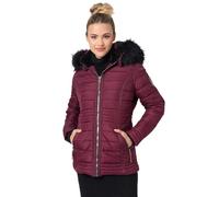 Navahoo warme Damen Winter Jacke Steppjacke mit Teddyfell B900 [B900-Umay-Pri.-Weinrot-Gr.S]
