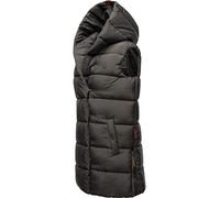 Navahoo warme Damen Winter Steppweste lang mit Kapuze Madilynaa Anthracite Gr. XXL