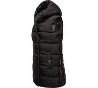 Navahoo warme Damen Winter Steppweste lang mit Kapuze Madilynaa Black Gr. S