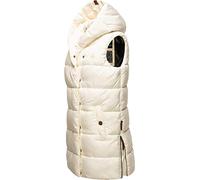 Navahoo warme Damen Winter Steppweste lang mit Kapuze Madilynaa Offwhite Gr. XS