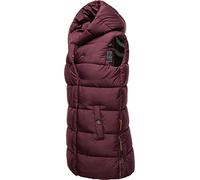 Navahoo warme Damen Winter Steppweste lang mit Kapuze Madilynaa Wine Gr. M