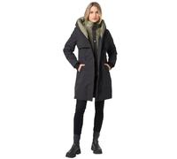Navahoo Winterjacke Damen Designer Winter Jacke lang Mantel mit hohem Kragen B970 [B970-Snowel-Schwarz-Gr.XXL]