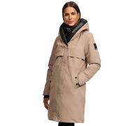 Navahoo Winterjacke Damen Designer Winter Jacke lang Mantel mit hohem Kragen B970 [B970-Snowel-Taupe-Grey-Gr.XXL]